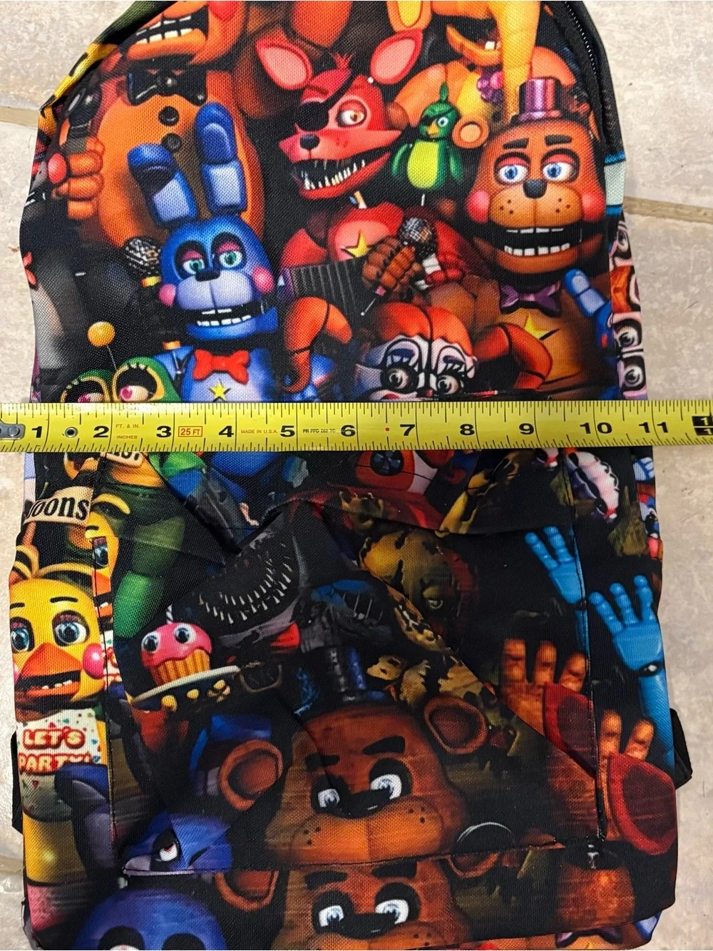 FNAF- Five Nights at Freddy's Casual Rucksack Back Pack All Over Print NEW!